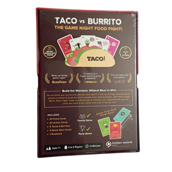 Taco vs Burrito The Card Game 5th Anniversary Edition Family Fun New Sealed - Picture 3 of 3